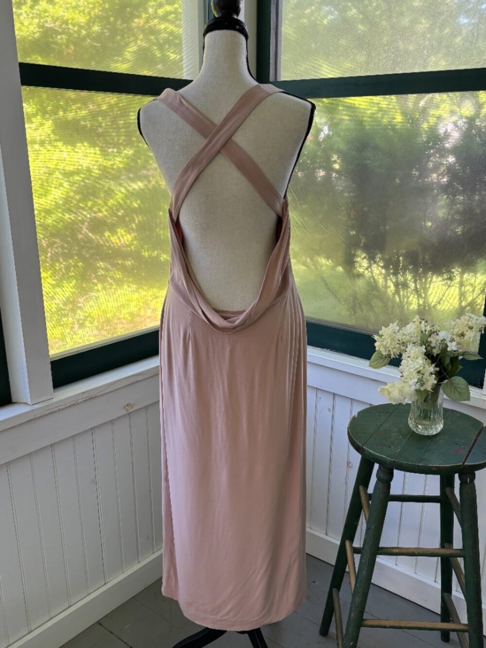 Tularosa REVOLVE Crossback Midi Dress Blush Pink Size Medium Like New